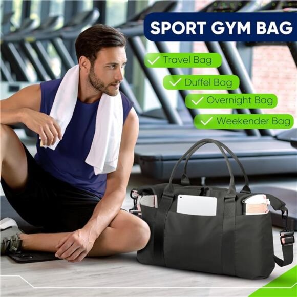 Travel Duffle Bag, Weekender Travel Bag Men Small Gym Bag for Women, Hospital - Picture 6 of 8